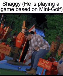 playing golf