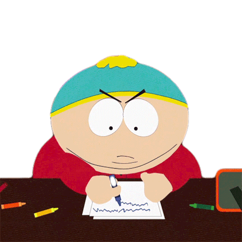 Writing Eric Cartman Sticker - Writing Eric Cartman South Park Stickers