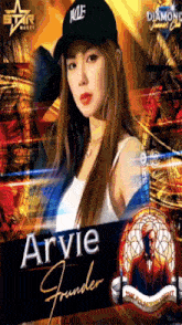 a poster of a woman with the name arvie founder