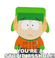 Youre A Stupid Asshole Kyle Broflovski Sticker - Youre A Stupid Asshole Kyle Broflovski South Park Stickers