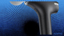 a renpho device is displayed in front of a blue background