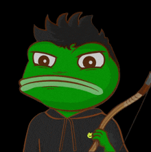 a cartoon of a green frog smoking a cigar with smoke coming out of his mouth