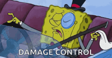 Sponge Bob Square Pants Damage Control GIF - Sponge Bob Square Pants Damage Control Fancy GIFs