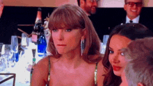 Taylor Swift Sip Taylor Swift Golden Globes GIF - Taylor Swift Sip Taylor Swift Golden Globes Taylor Swift Keleigh Teller GIFs