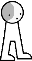a black and white drawing of a person with a circle in the middle of their head