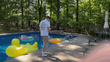 Matt Pushed Into Pool GIF