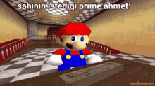 a video game character is sitting at a desk with a keyboard
