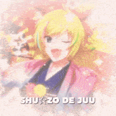 a picture of shuzo de juu with a fan