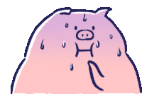 Piggy Sweating Sticker - Piggy Sweating Nervous Stickers