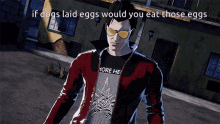 if dogs laid eggs would you eat those eggs gramcrackr nmh3 no more heroes suda51