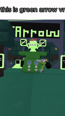 a screenshot of a green arrow vr game
