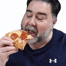 eating a pizza chris frezza take a bite hungry tasting the pizza