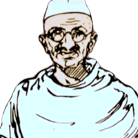 Staring Mahatma Gandhi Sticker - Staring Mahatma Gandhi Amar Chitra Katha Stickers