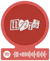 a red circle with the word lovers on it and a spotify code