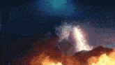 a dark blue background with a glowing light coming out of it