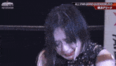 a woman in a wrestling ring with the words all star grand queendom 2025