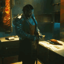Sharping The Knife Placide GIF - Sharping The Knife Placide Cyberpunk2077 GIFs