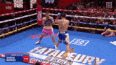 two boxers are fighting in a ring that says fatal fury on the floor