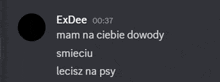 a screenshot of a text message between exdee and someone else