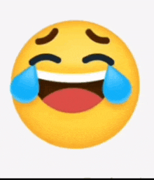 a yellow smiley face with tears coming out of its eyes .
