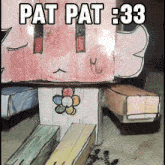 a drawing of a person with pat pat 33 written on the top