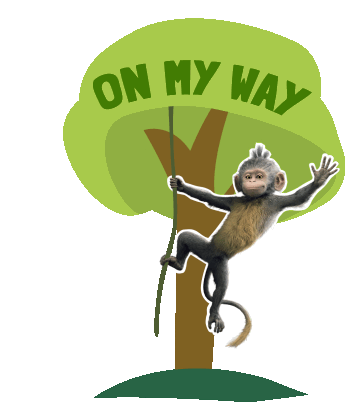 On My Way Monkey Sticker - On My Way Monkey Cute Stickers