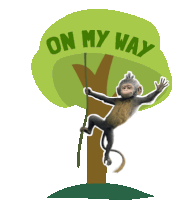 On My Way Monkey Sticker - On My Way Monkey Cute Stickers