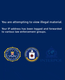 a blue background with the words " you are attempting to view illegal material " on it