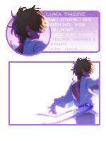 a picture of a person with the name luka theme written on it