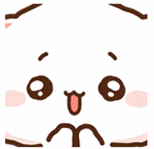 a cartoon cat is making a funny face with its tongue out .