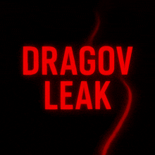 a red sign that says dragov leak on a dark background