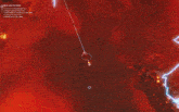 a screenshot of a video game shows a lightning bolt in the middle of a red area
