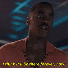 a man in a red shirt says i think it 'll be there forever now