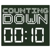 a digital clock that says counting down at the top