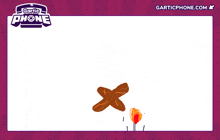 a drawing of a fire with the words garticphone.com below it