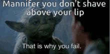 Star Wars Yoda GIF - Star Wars Yoda You Dont Shave Above Your Lip GIFs