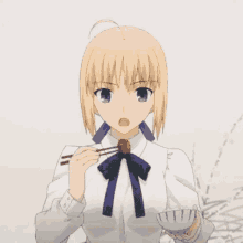 Anime Saber X GIF - Anime Saber X Hungry GIFs