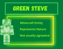 green steve minecraft minecraft entity green minecraft nature