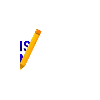 a yellow pencil is writing the word ispiti na eks on a white background