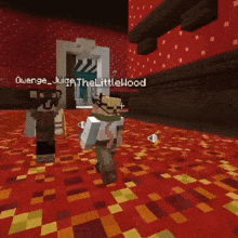 two minecraft characters are standing next to each other and one of them is named owenge juice the littlewood