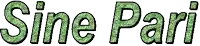 the word sine pari is written in green and black
