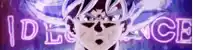 a close up of a person 's face with a purple background and the words `` i 'd love ice '' .