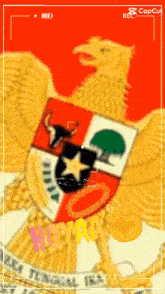 a picture of a bird with a shield and the word hoyar on the bottom