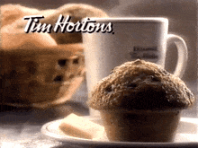 Tim Hortons Muffin And Coffee GIF - Tim Hortons Muffin And Coffee Tims GIFs