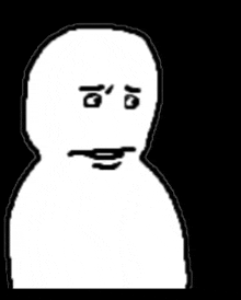 a black and white drawing of a person 's face with a slight smile on it .