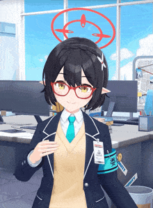 Ayane Glasses GIF - Ayane Glasses Blue Archive GIFs