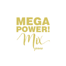 mix jeans mega power logo gold sparkle