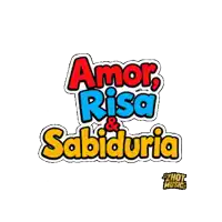 a sticker that says amor risa sabiduria is on a white background