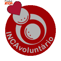 a red circle that says inca voluntario with a heart on top