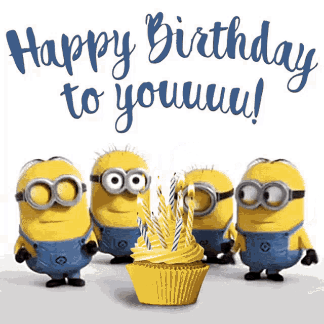 Happy Birthday To You Minions GIF - Happy Birthday To You Minions Cake GIFs